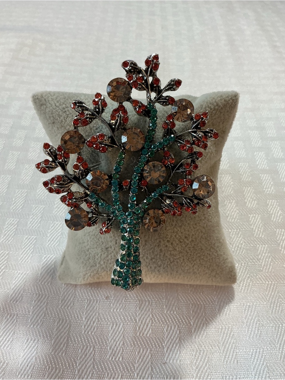Tree of Life Antique Silver Tone Brooch